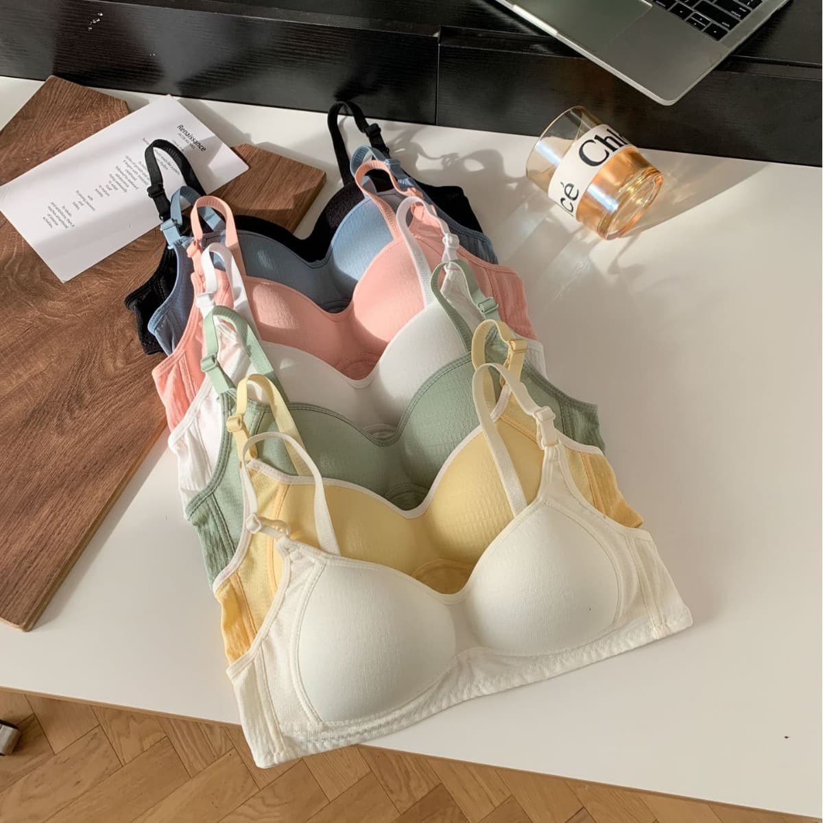 Pure Cotton Wireless Thin Gathered Anti-Light Seamless Bra Comfortable Breathable Large Size Underwear Soft And Gentle on the Skin