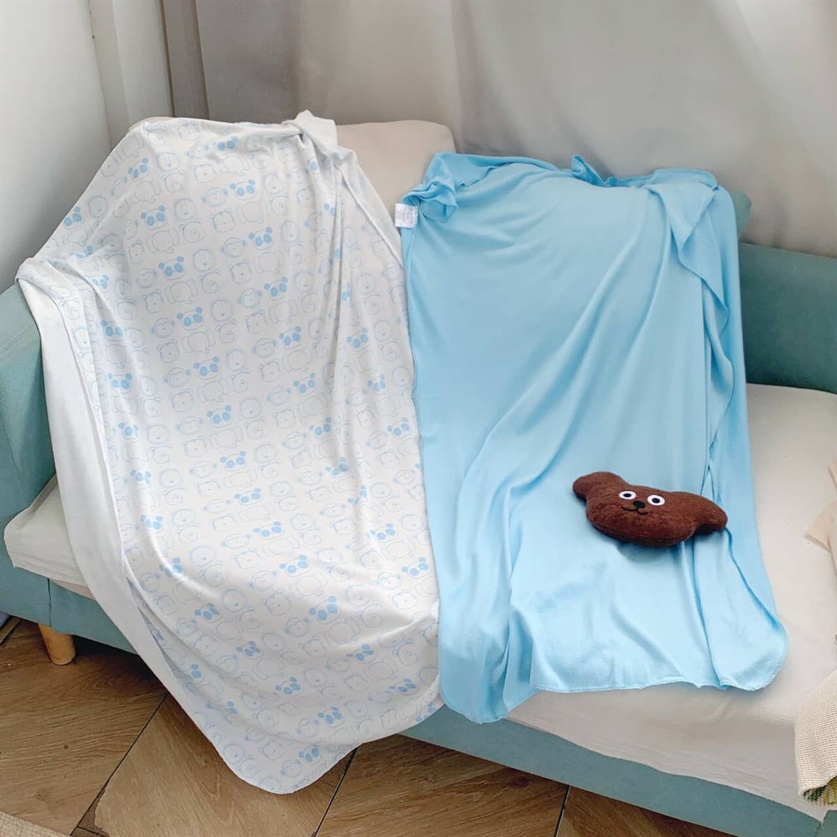 Foreign Trade Wholesale Stock Clearance Live Stream Supply Group Buy! Solid Color Multi-pattern Throw Blanket Air Conditioning Blanket, 2-Piece Set