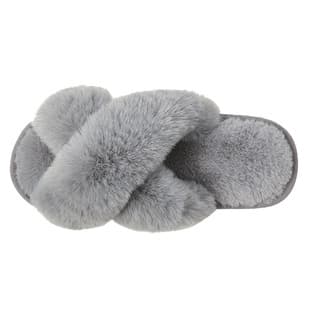Export Slippers Winter Plush Cross-strap Cotton Slippers Indoor Warm Plus Size Faux Rabbit Fur Slippers for Women