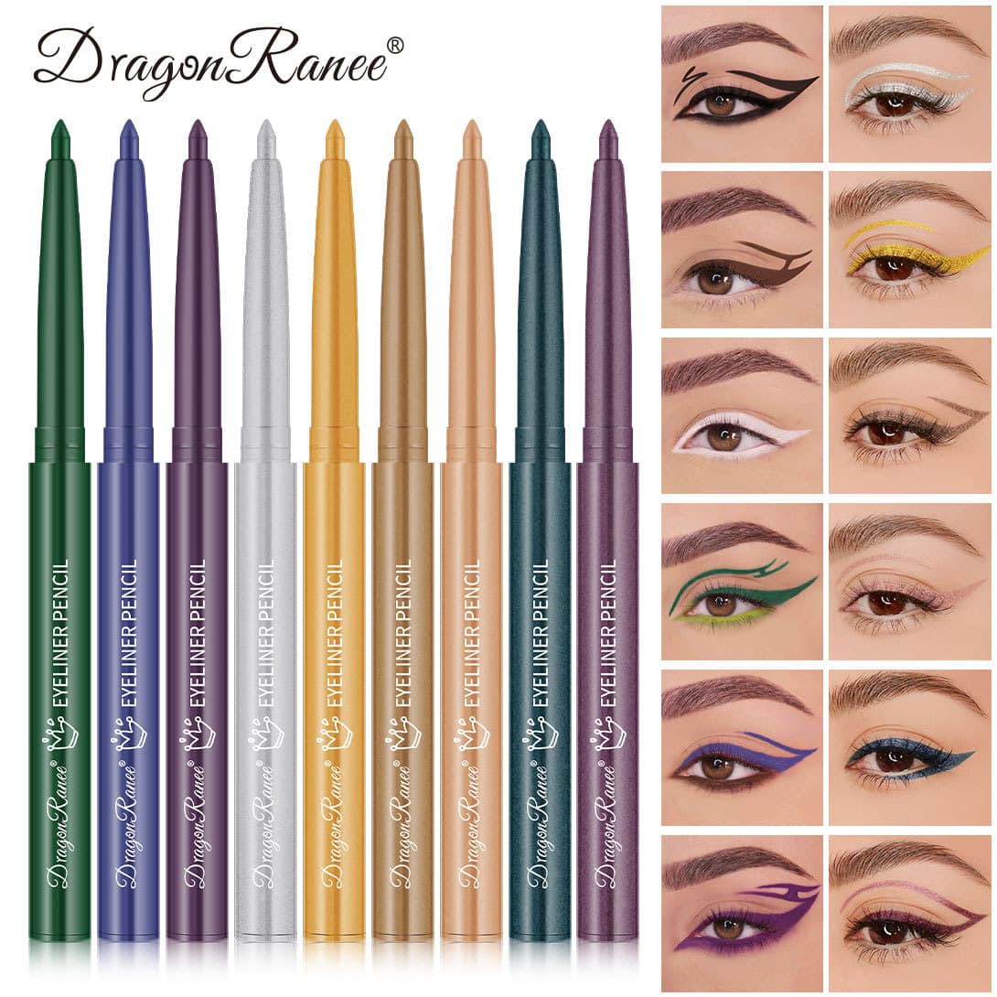 Cross-Border Color Eyeliner Pearlescent White Pink Highlighter Silkworm Pen Eye Shadow Pen Eye Makeup Matte Eyeliner Rotating Pen