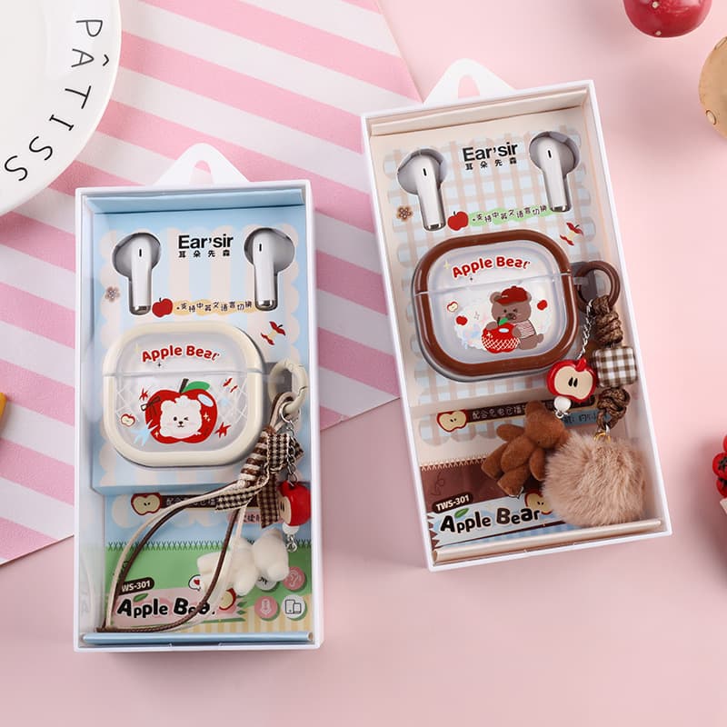 New Cute Apple Bear TWS Bluetooth Stereo Long-Lasting True Wireless Earphones Ear Xiao Sen TWS-301