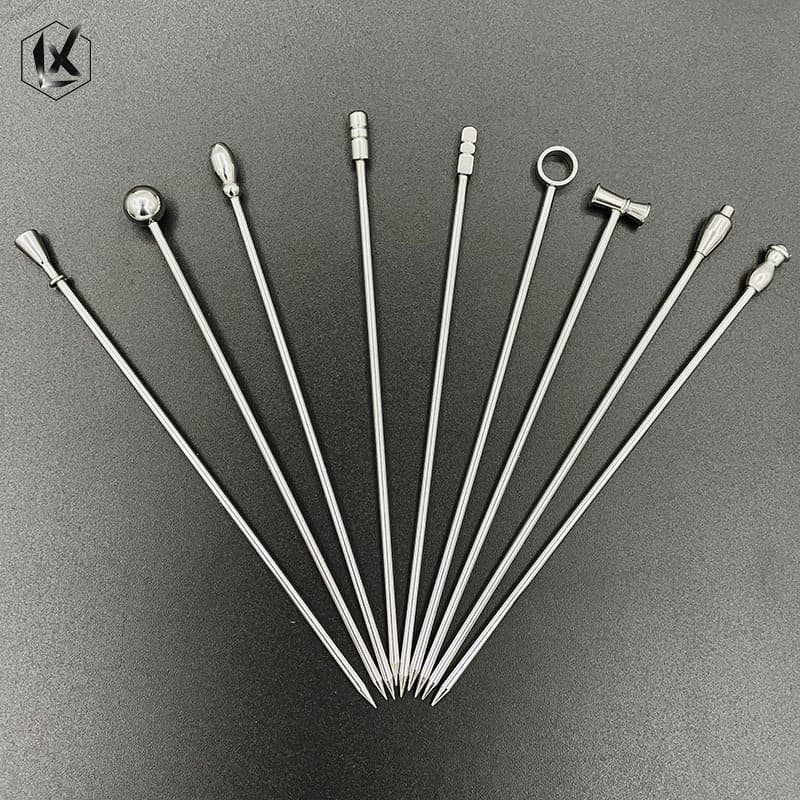 304 Stainless Steel Fruit Pins Cocktail Picks for Bar Cocktail Decoration Creative Fruit Skewers and Wine Forks
