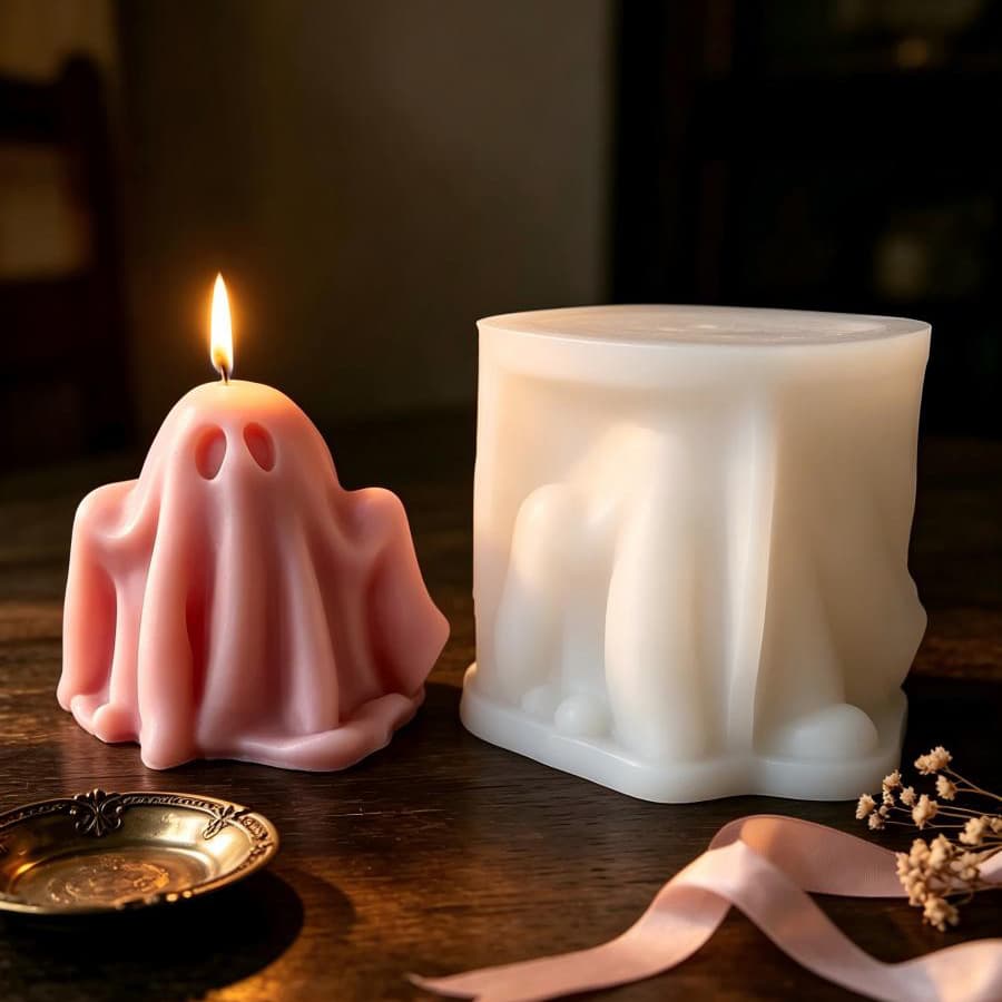 Cross-Border Halloween Ghost Silicone Candle Mold DIY Handmade Scented Candle Plaster Craft Cement Mold