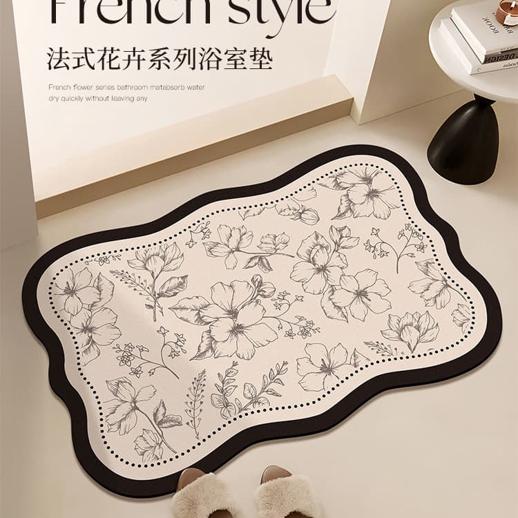 Bathroom floor mat diatom mud water-absorbent quick-drying foot mat bathroom anti-slip and dirt-resistant mat home toilet door carpet