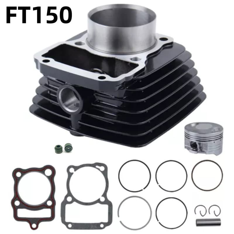 Motorcycle Cylinder Kit Cylinder Bore 62MM Piston Pin 13MM For FT150 Black