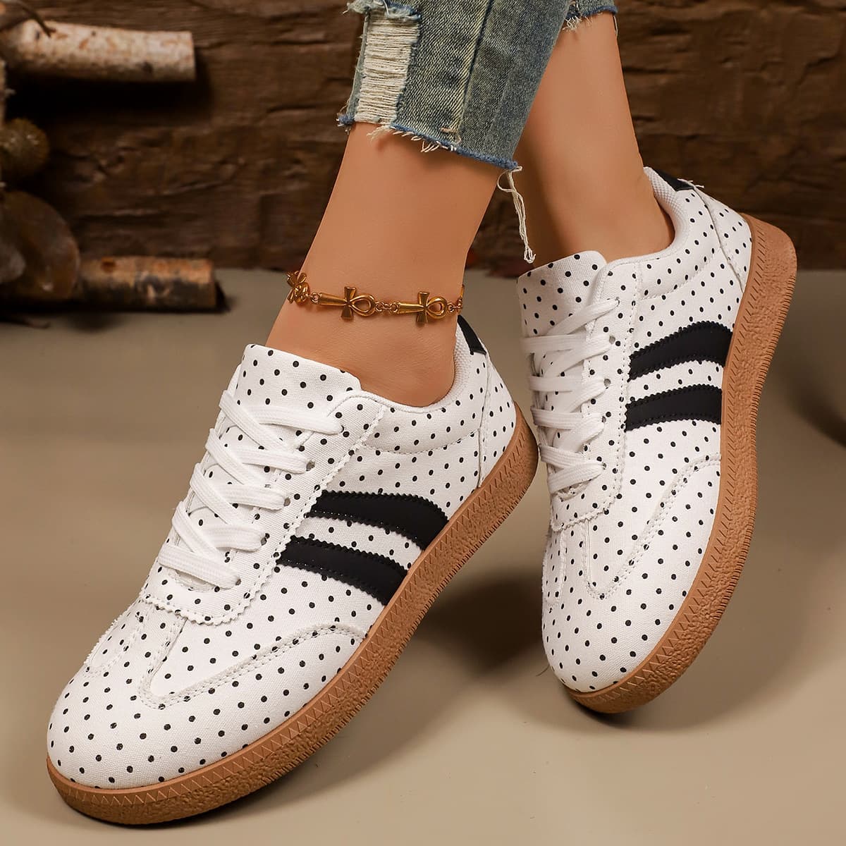 2026 New Dexun Shoes for Women Spring and Autumn Flat Breathable Casual Shoes Cross-border Versatile Large Size Fashion Sports Shoes