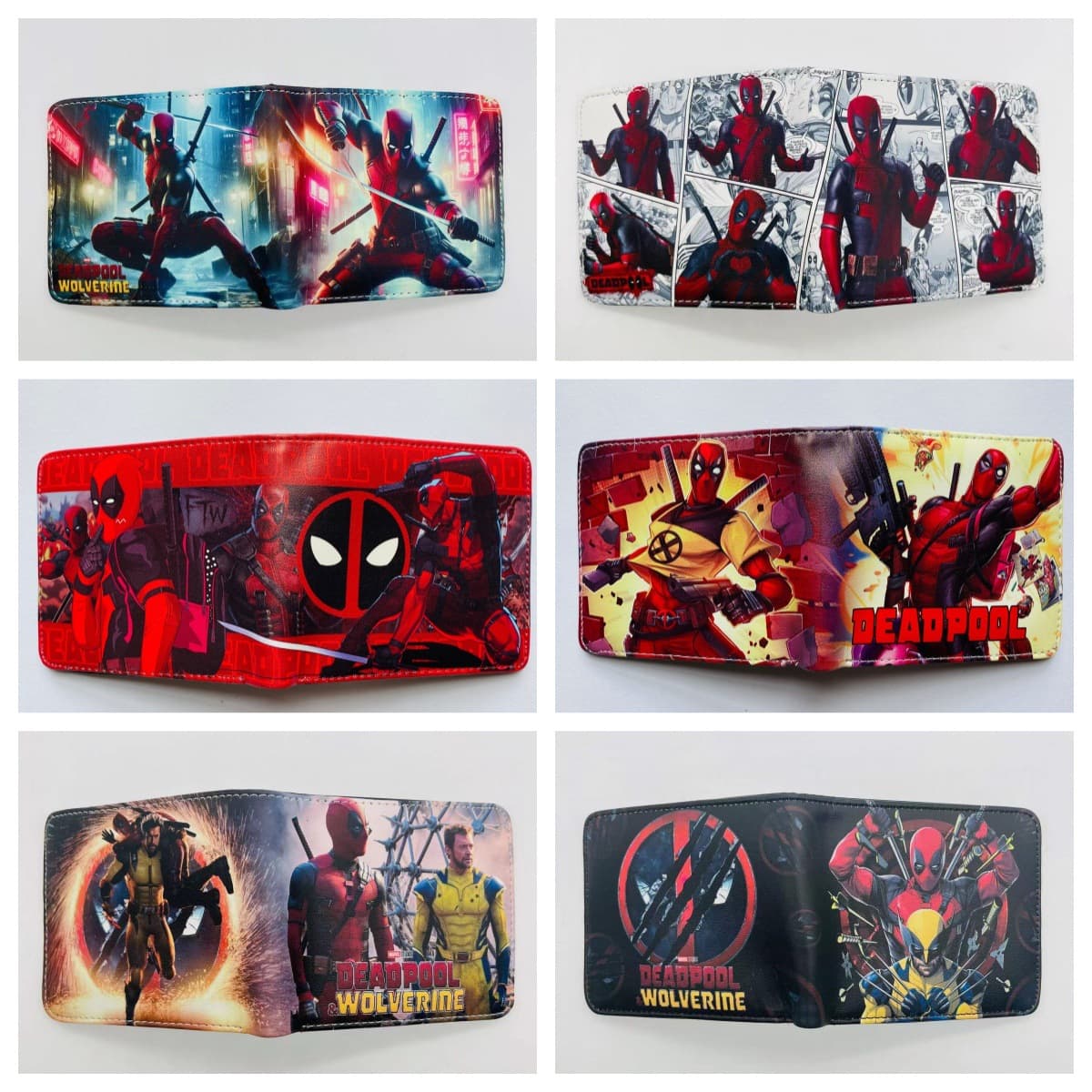 2024 New Deadpool Wolverine Short PU Wallet Cartoon Hero Series Student Men's and Women's Coin Purse Wallet