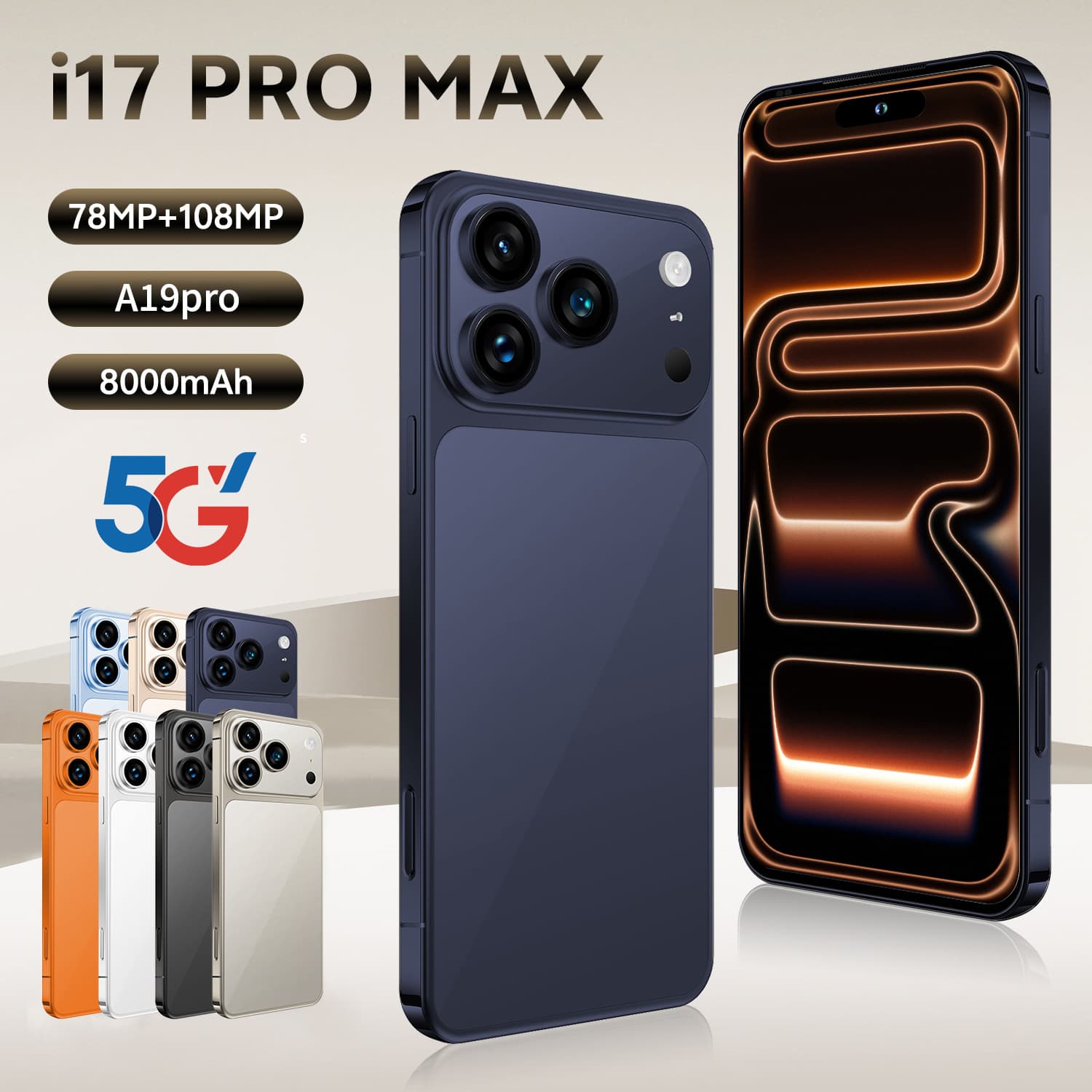 Best-selling Cross-border Smartphone i17 Pro Max Full Band 4G Global 4+64 Android 12.0 Smartphone