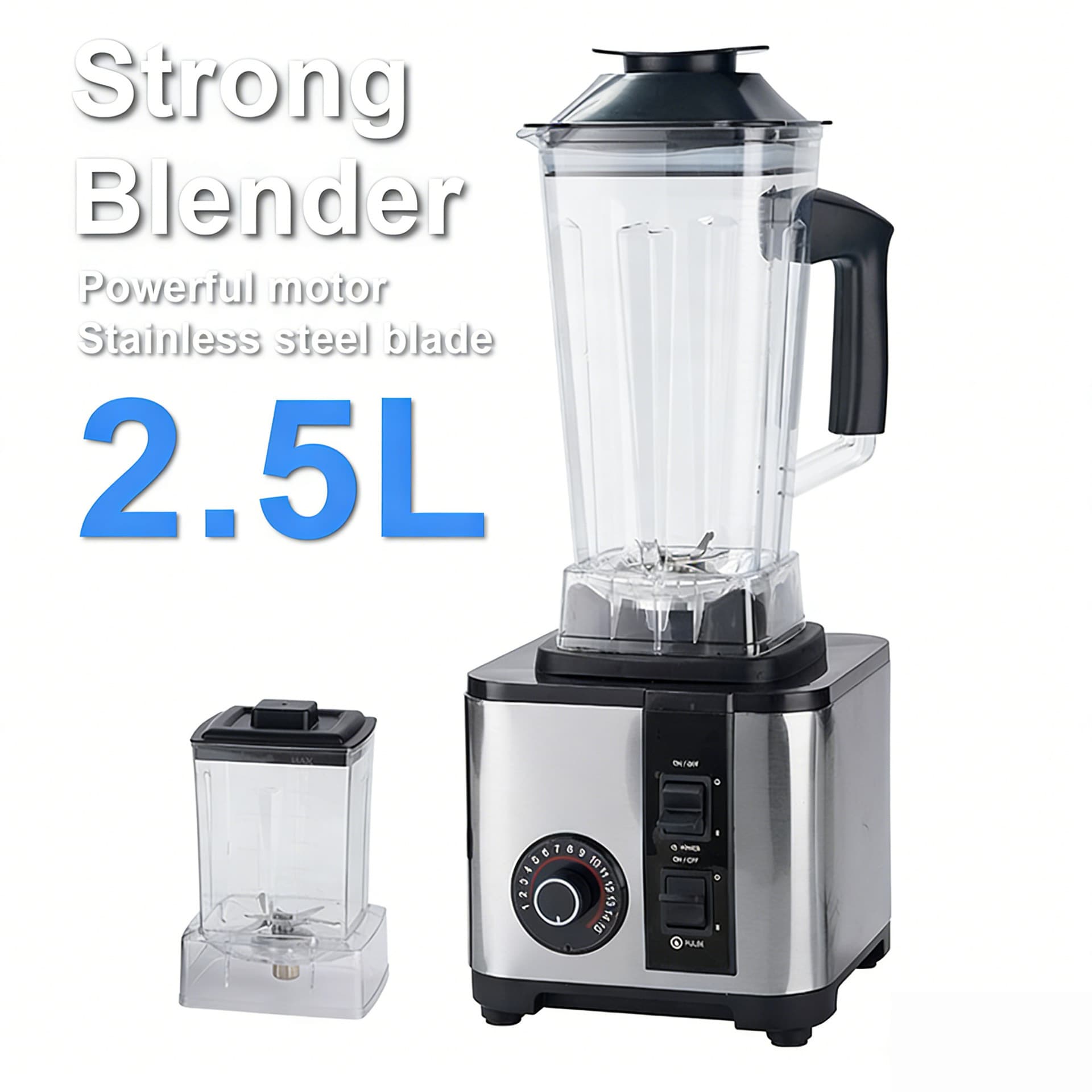 Cross-Border Stainless Steel Blender, Multi-Functional, Large-Capacity, Household Food Processor, Juicer, Soy Milk Maker, Grinder, and Mixer