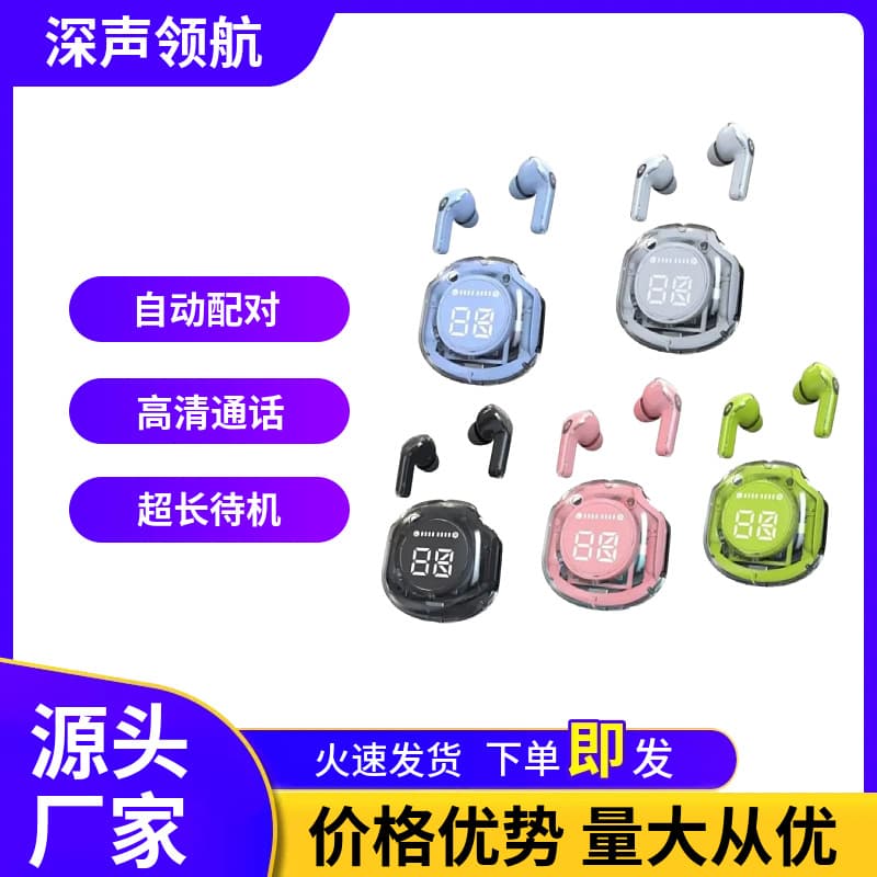 Air31 Bluetooth headset transparent digital display TWS wireless sports Bluetooth headset in-ear bilateral stereo