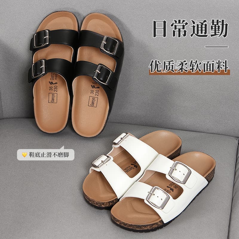 Lazy Birkenstock Sandals Women's Summer Slides Outdoor Wear Beach Sand Anti-slip Thick Sole Shoes Wholesale Cross-border PVC Sandals