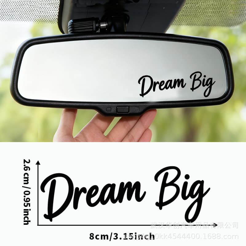 Cross-border Dream Big Car Rearview Mirror Sticker Window Decal Water Bottle Laptop Glass Sticker
