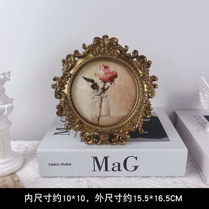 Vintage Resin Photo Frame European Style Living Room Desktop Relief Decoration Set Wall-Mounted Decorative Picture Frame Amazon Bestseller