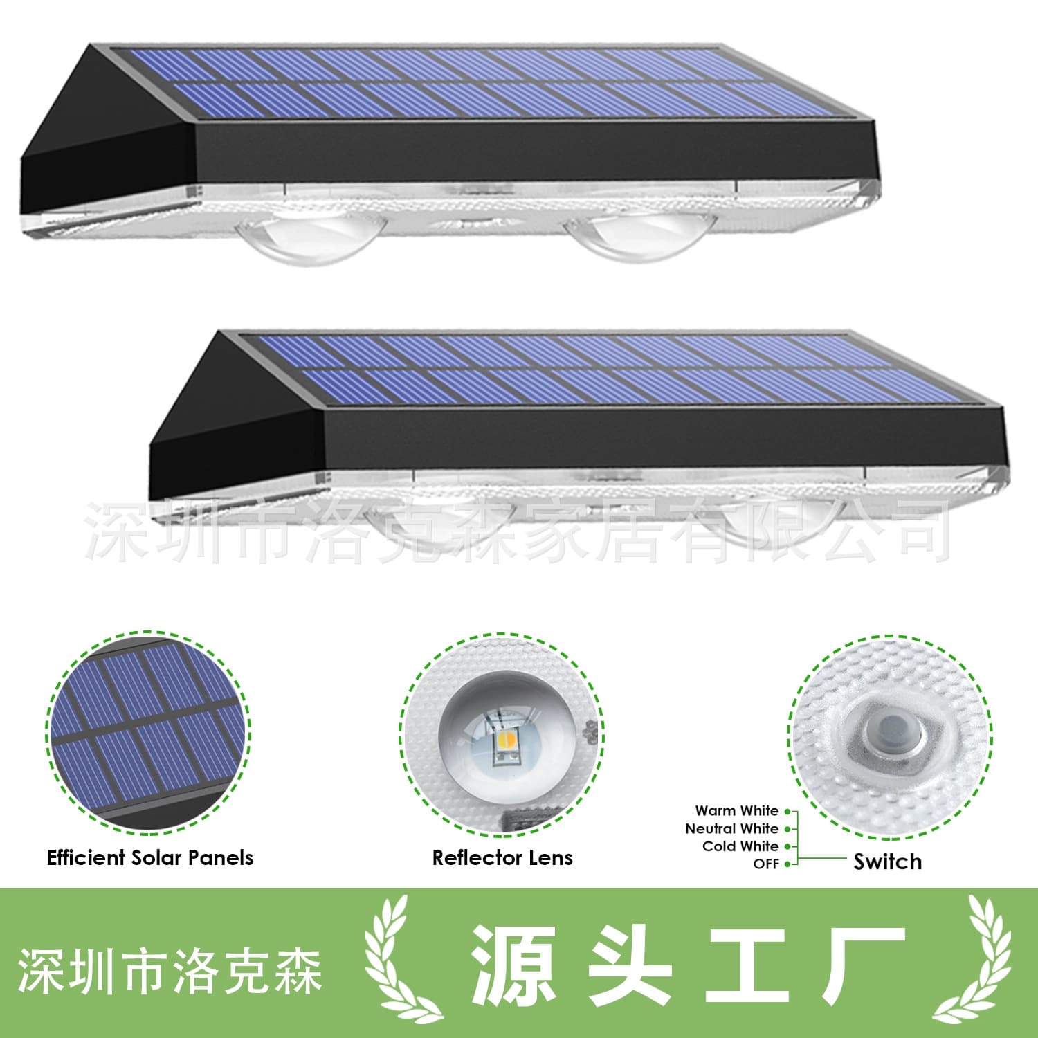 Solar Outdoor Courtyard Lights, Waterproof Wall Wash Lights for Home Villas, Perimeter Wall Sconces, Landscape Decorative Spotlights