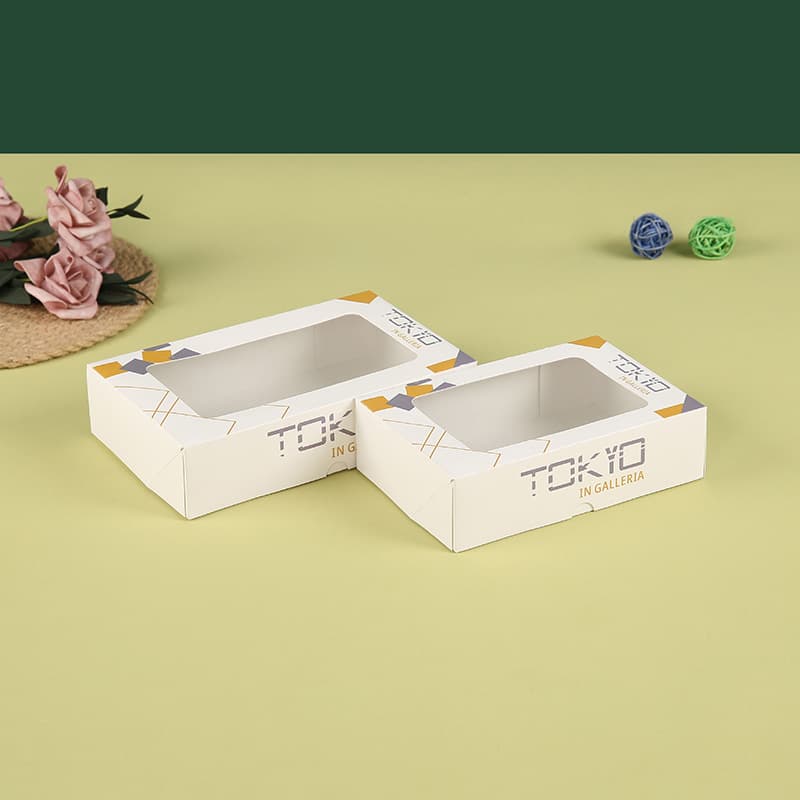 Wholesale disposable lunch boxes with transparent window stickers, dessert cake takeaway packaging boxes, packaging boxes that can be printed with logos