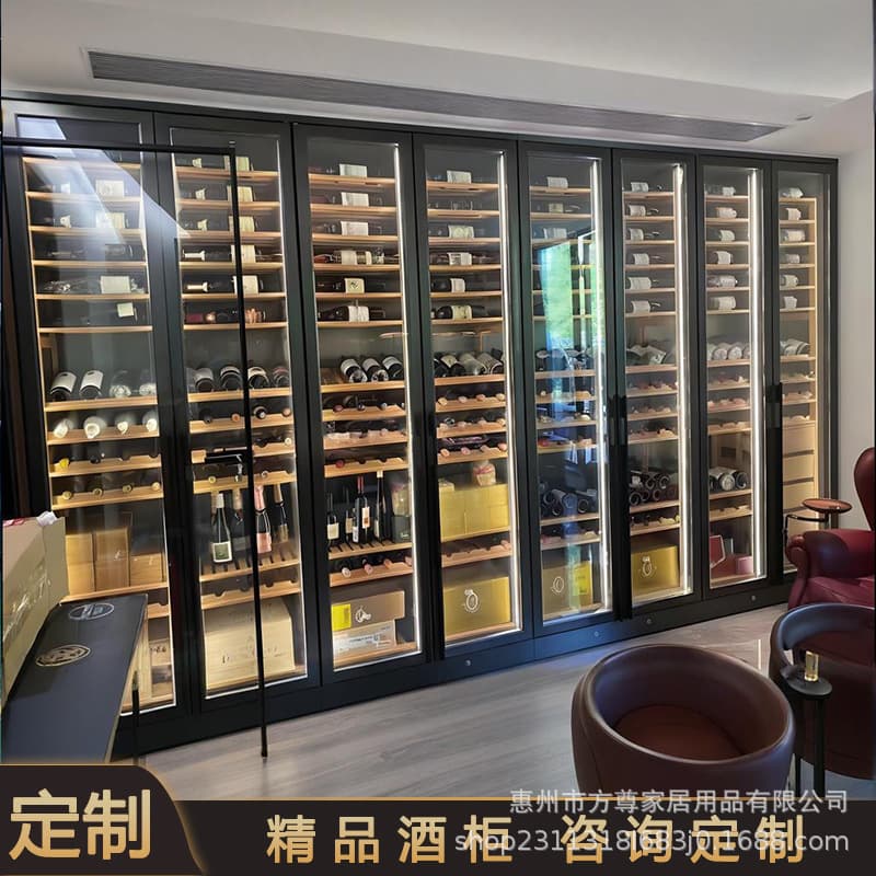 Luxury Custom Stainless Steel Constant Temperature Wine Cabinet, Room Temperature Wine Rack, Stainless Steel Constant Humidity Cigar Cabinet, Wine Cellar Display Case