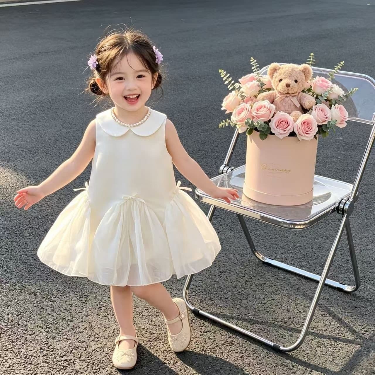 Baby Sleeveless First Birthday Children's Birthday Party Dress Little Girl New Fashionable Dress Girls Princess Dress