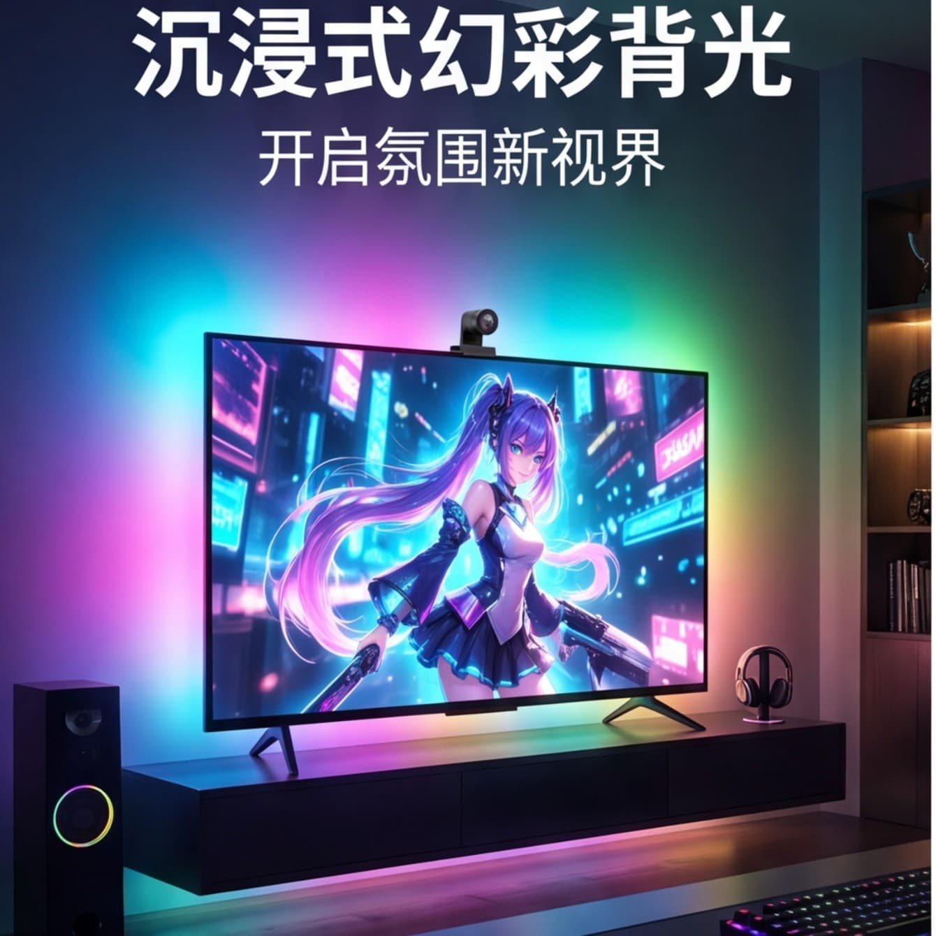TV Ambient LED Strip Light with Screen Sync, Camera-Based Color Matching, Dynamic Backlight for Immersive Atmosphere
