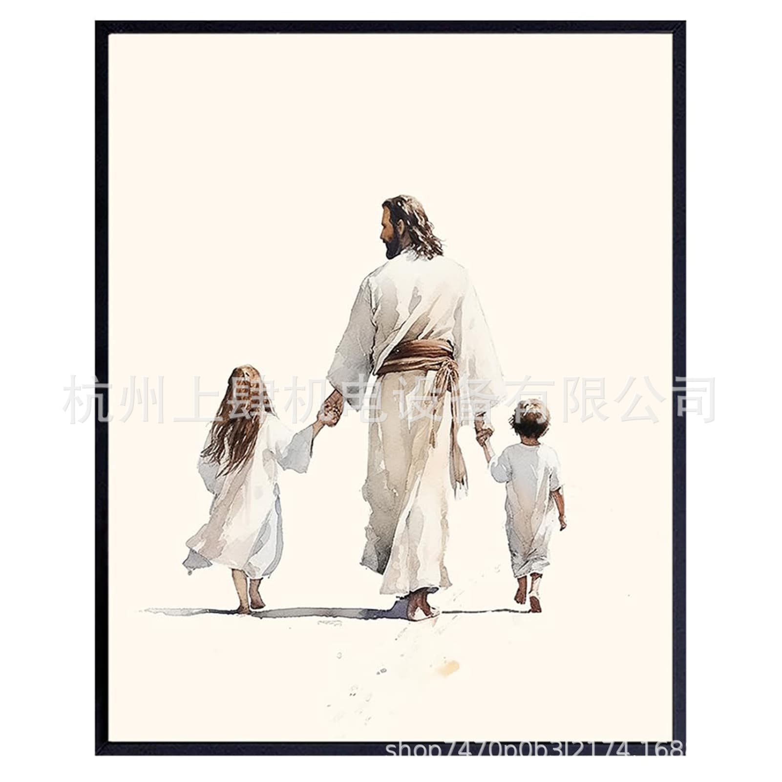 Amazon Cross-Border Beautiful Jesus Black and White Poster Cool Cute Art Canvas Painting for Home Bedroom Decoration