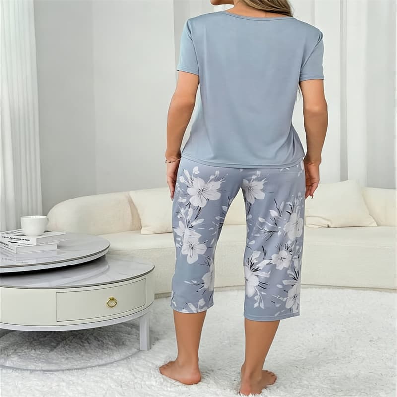 2026 Cross-Border European and American Fashion Women's Summer New Pajama Camisole Homewear Printed Pants Sexy Set