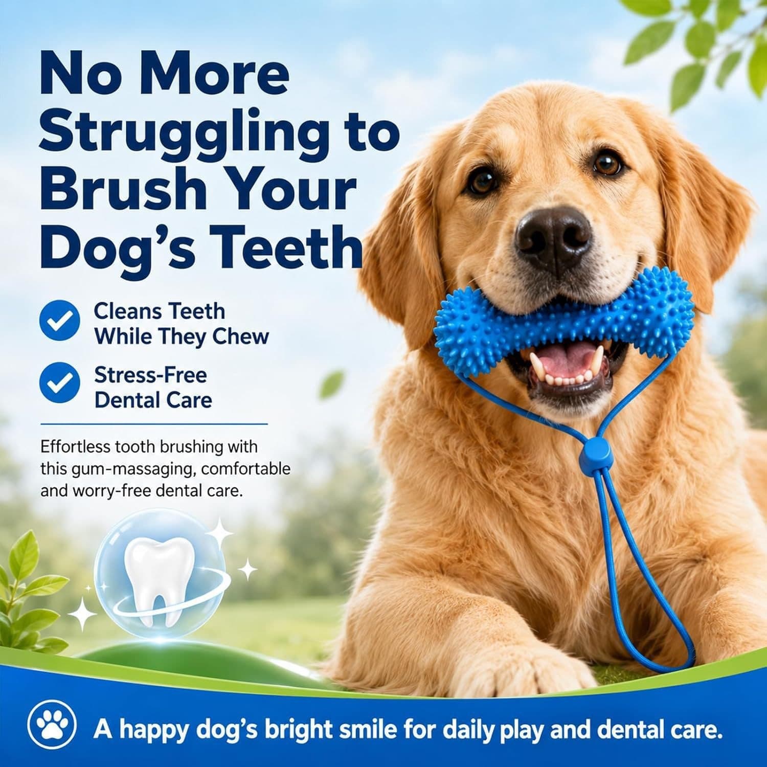 Cross-border For Easier Teeth Brushing Dog Teeth Cleaning Chew Toy Molar Chewer