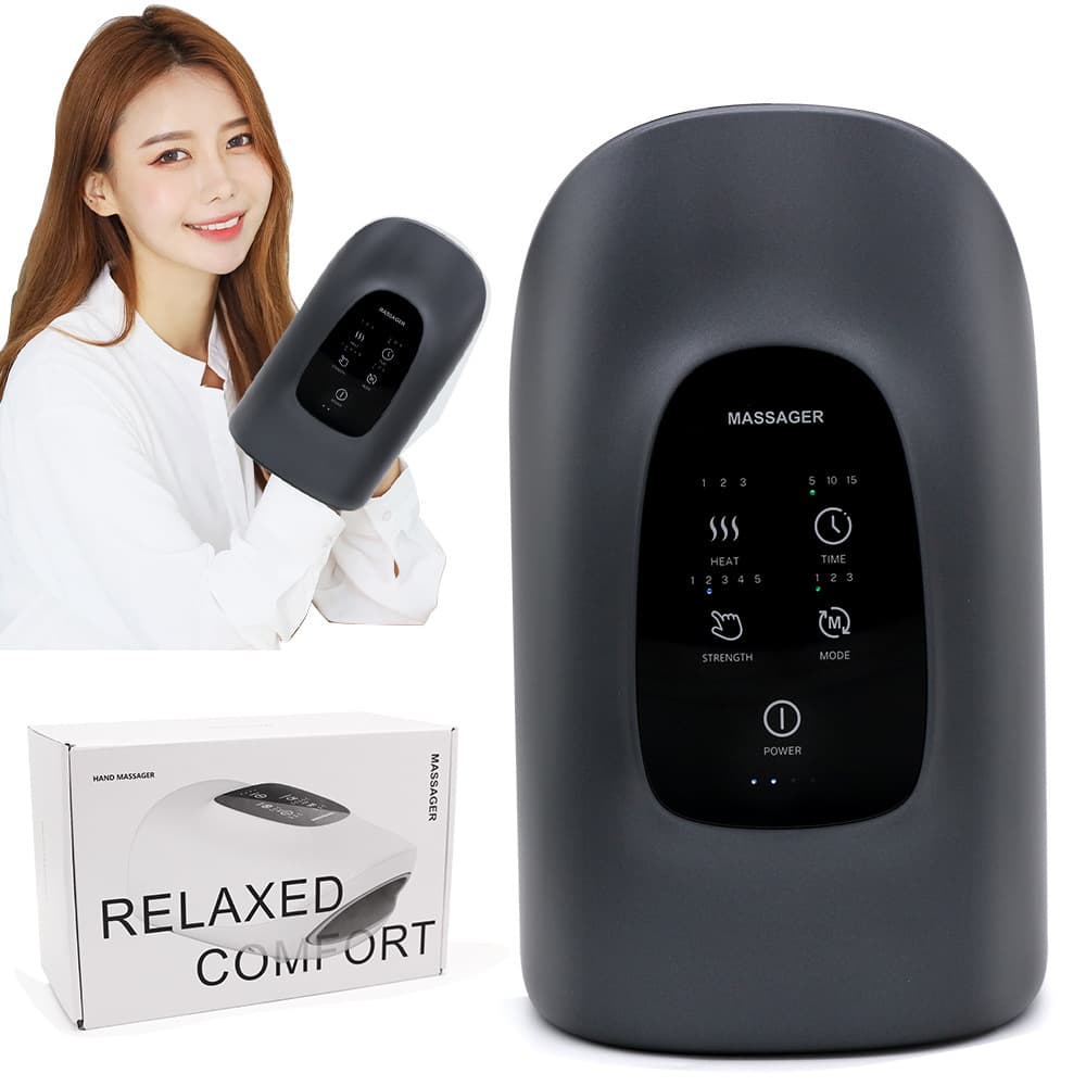 Cross-border New Hand Massager with Airbag Heating Compress, Vibration, Meridian Acupoint Pressing, Kneading, and Palm Massage
