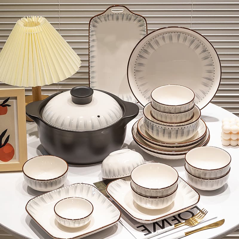 Underglaze color ceramic Japanese bowl household dishes set household housewarming dishes bowls kitchen utensils dishes bowls complete set
