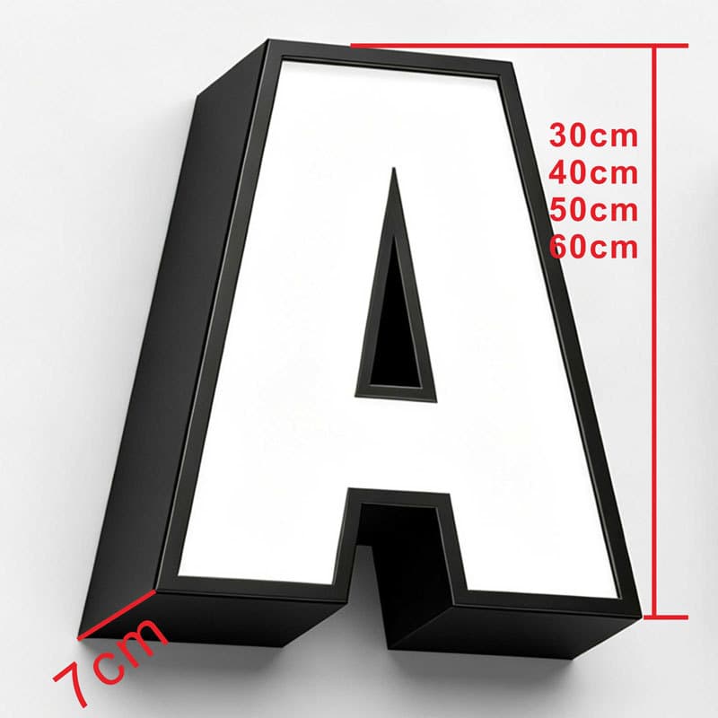 Cross-border stainless steel edged luminous font shop outdoor three-dimensional door advertising sign metal edged luminous lettering