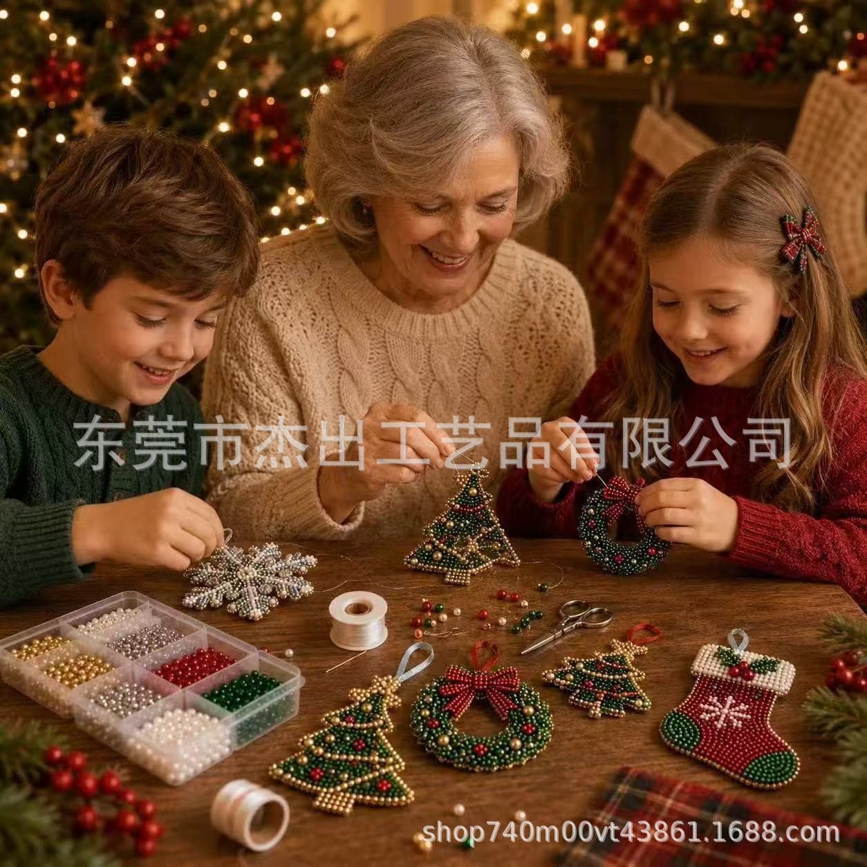 Cross-border popular portable, fun and cute new Beaded Ornaments DIY Kit Christmas beads DIY