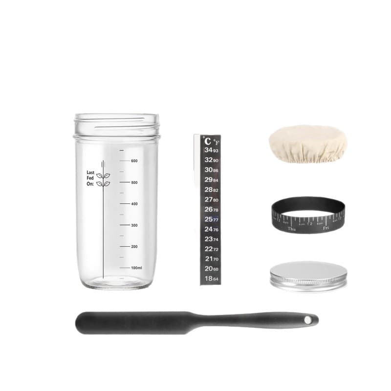 Cross-border 24oz Sourdough Glass Fermentation Jar Bread Sealing Jar Culture Dish Dough Fermentation Bottle Baking Set