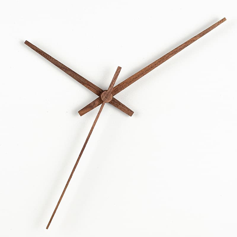 Black walnut and beech wood solid wood clock hands, customizable DIY clock hands with brass sleeves.