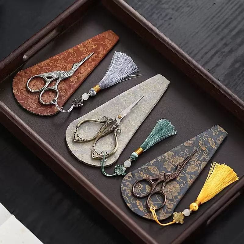 Retro Titanium Tea Scissors Creative Household Pu-erh Tea Scissors for Cutting Tea Bags and Brewing Accessories