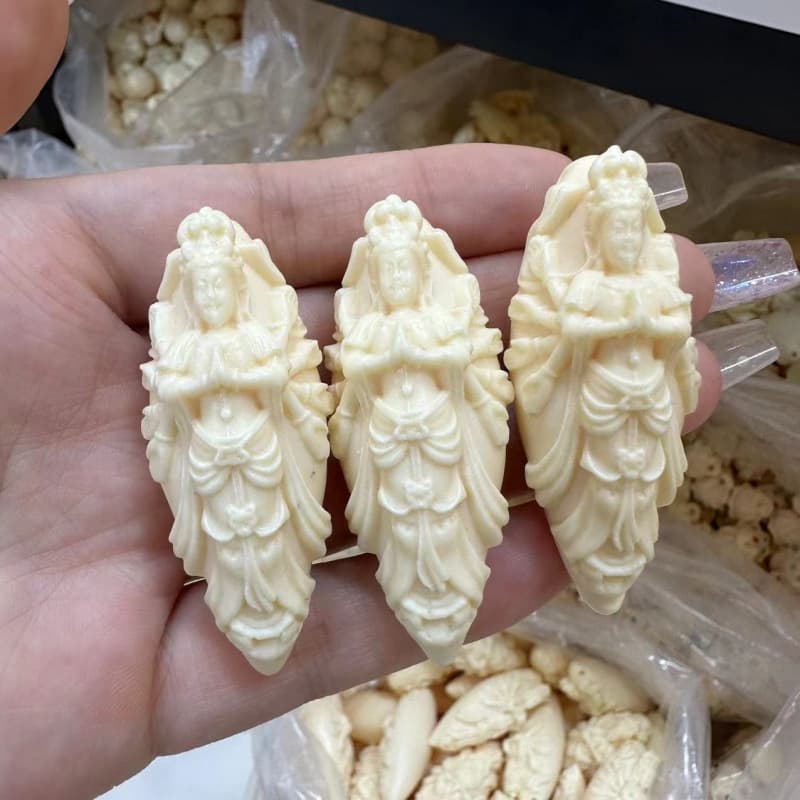 Ivory Nut Carved Bead Thousand-Hand Guanyin Pendant DIY Bodhi Fruit Bracelet Super Cute Adorable Accessory Handheld Charm