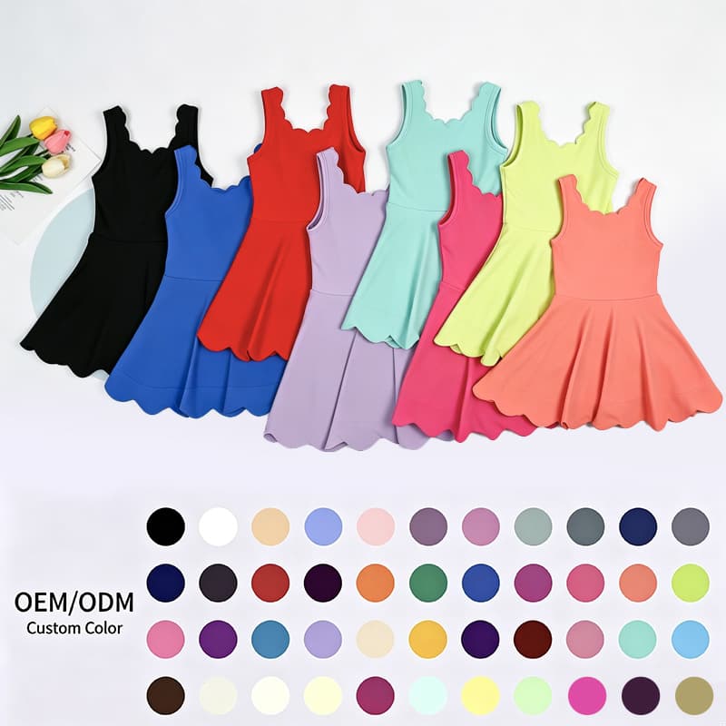 Solid Color Girls Sleeveless Vest Daily Sports Casual Dress Kids European American Style Homewear Summer