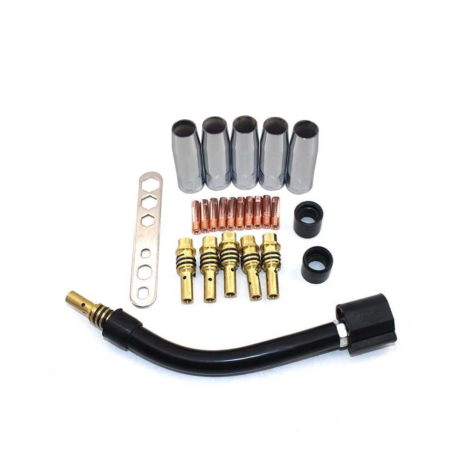 24 Pieces Gun/Welding Gun Consumables, Electrode and Shield Cup, Connecting Rod MIG Welding Machine Gooseneck Curve 15AK