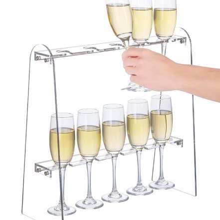 Acrylic Removable Premium Party Champagne Glass Rack Living Room 2-Tier Champagne Stand Wedding Restaurant Champagne Tower Rack