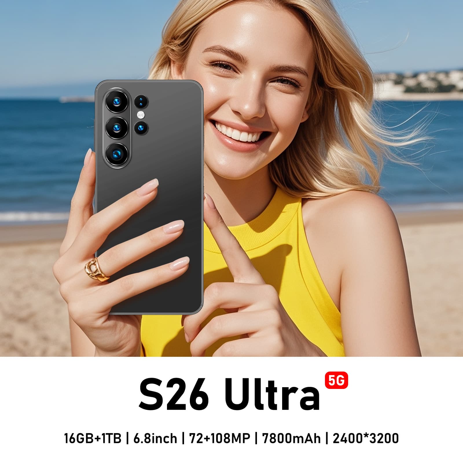 S26 Ultra cross-border mobile phone 6.8incell HD screen 2+16GB smart foreign trade mobile phone one piece TK dropshipping