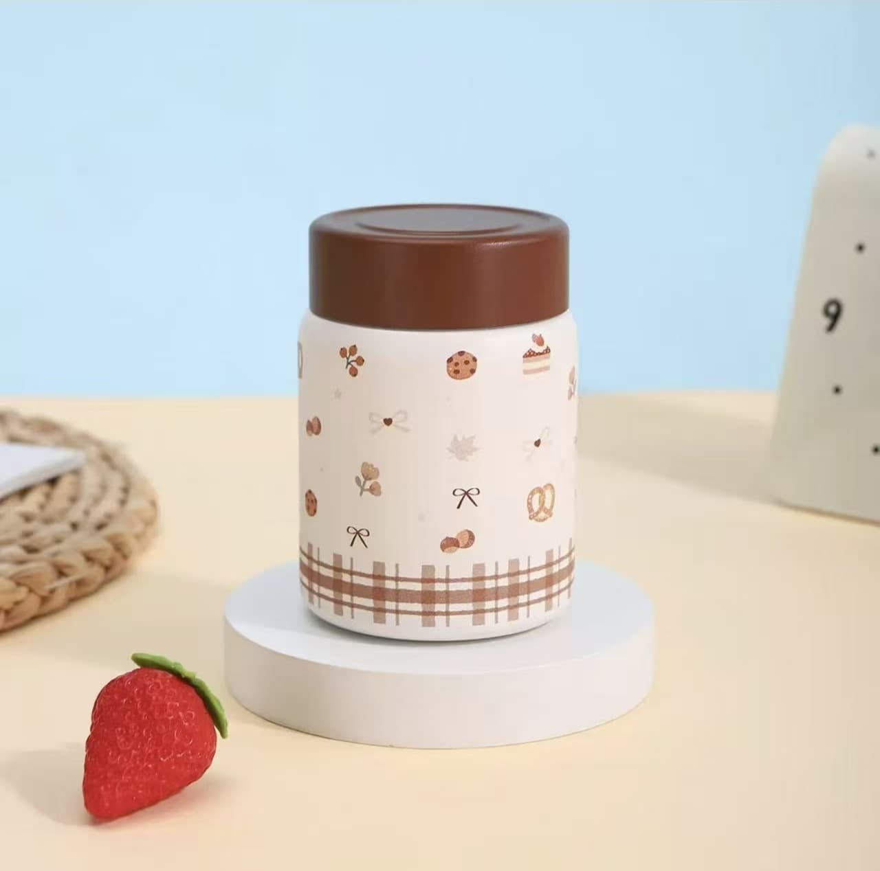 High-looking and cute cartoon thermos cup for girls, stainless steel portable mini children's tremella cup
