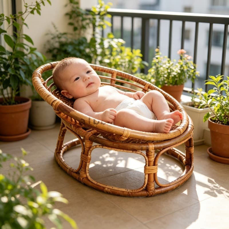 Cross-border Indonesian rattan baby posture styling chair, newborn universal photography studio set decoration props