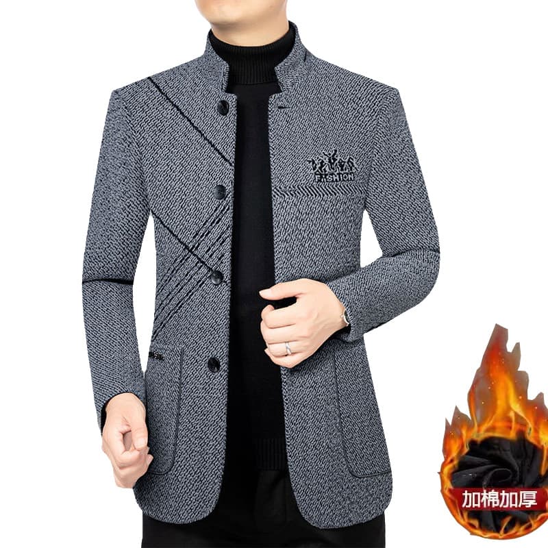 2025 new chenille button version Zhongshan suit 085, cotton-padded version.