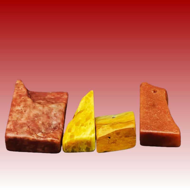 Shoushan Stone Irregular Seals, Wabi-Sabi Style Leisure Seals, Oval and Freeform Seals for Calligraphy, Natural Shape Rectangular Seals