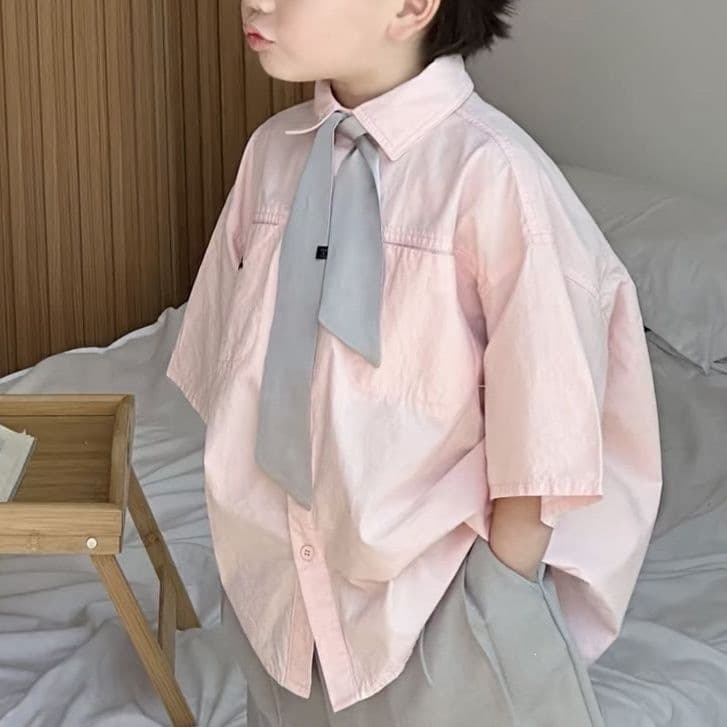 Boys Short Sleeve Shirt Set Stylish Trendy 2026 New Children's Summer Wear Boys Summer Kids Fashion Cotton