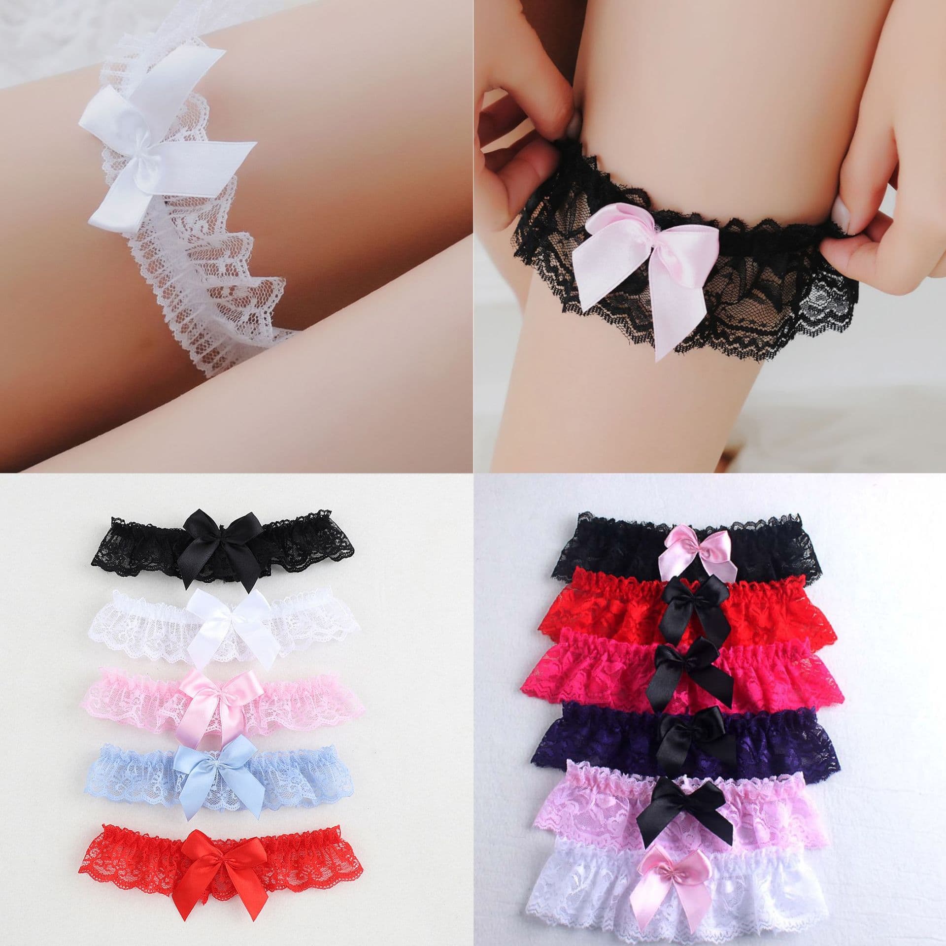 Cosplay Maid Accessories Lace Leg Ring Sexy Lingerie Accessories Bride Wedding Dress Thigh Set Bracelet