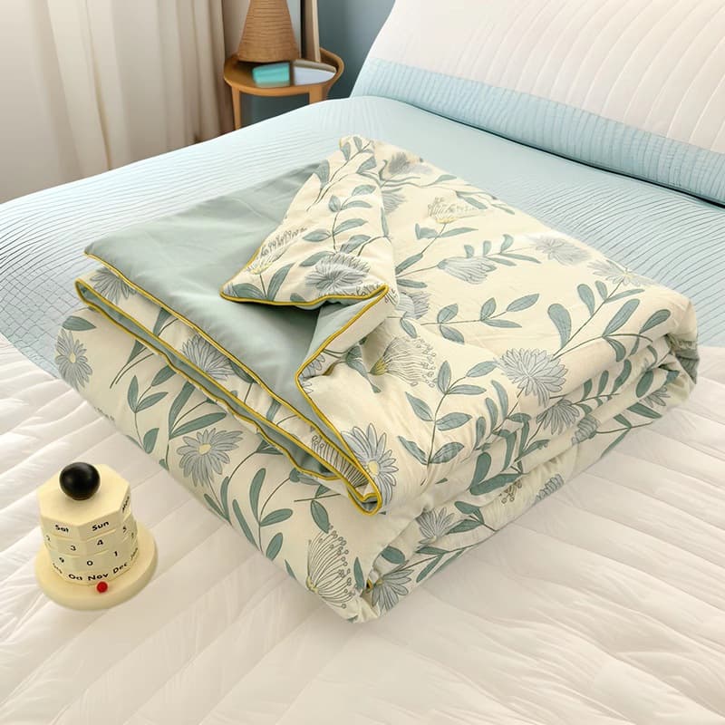 Category A Washable Cotton Double-Layer Gauze Soybean Fiber Quilt, Air Conditioning Duvet, Summer Cool Quilt, Thin Summer Blanket, Single/Double Machine Washable