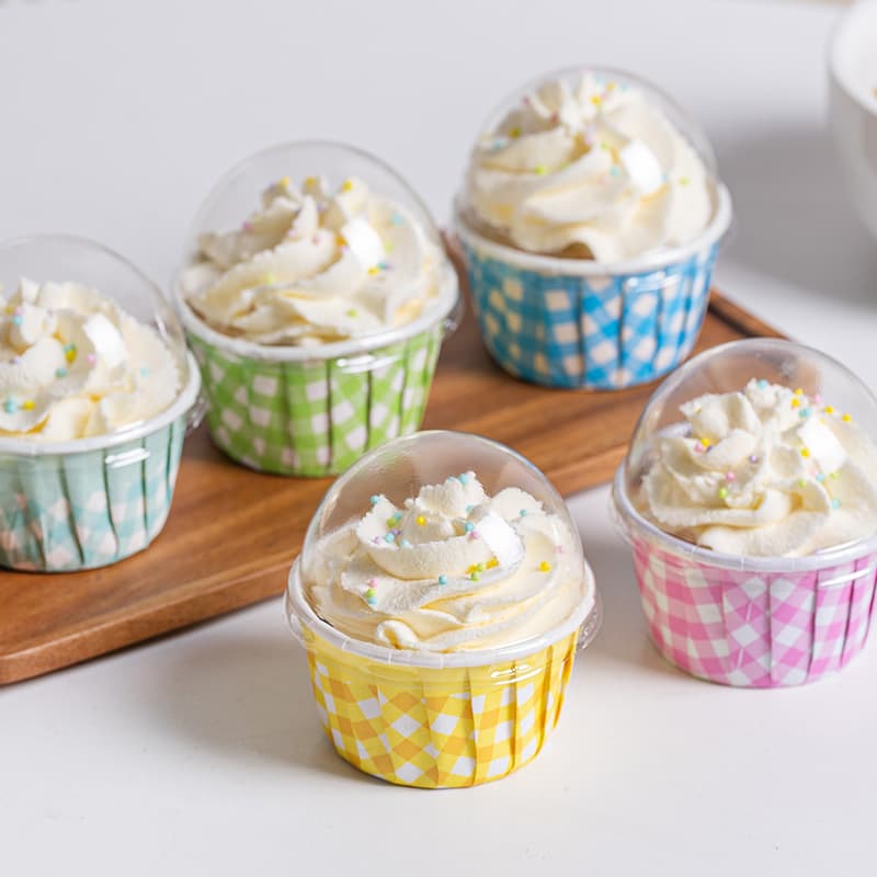 Large Cupcake Muffin Baking Paper Cups Heat-Resistant Oven Baking Liners with Lids Madeleine Paper Cups