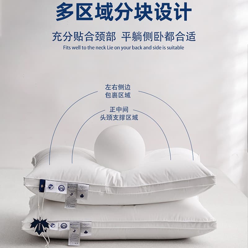 High-End Class A 95% White Goose Down Pillows for Five-Star Hotels, Non-Deforming Non-Sagging Low/Medium/High Loft Pillow Cores