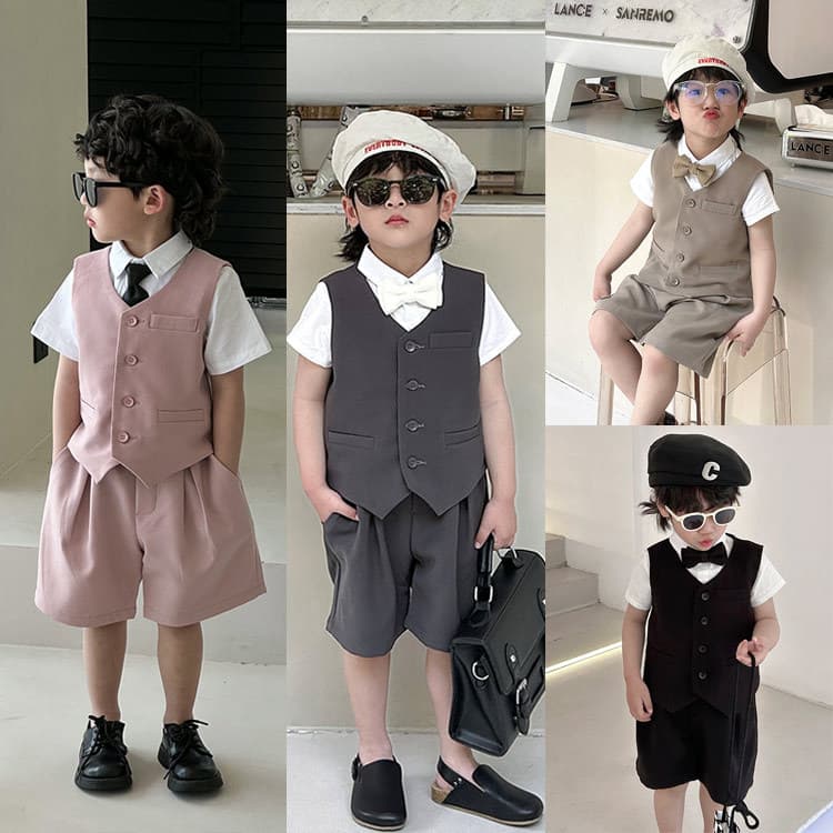Boys' Suit 2026 Spring and Summer New Style Children's Performance Clothing Single-Breasted Vest Kids' Korean Style Formal Wear