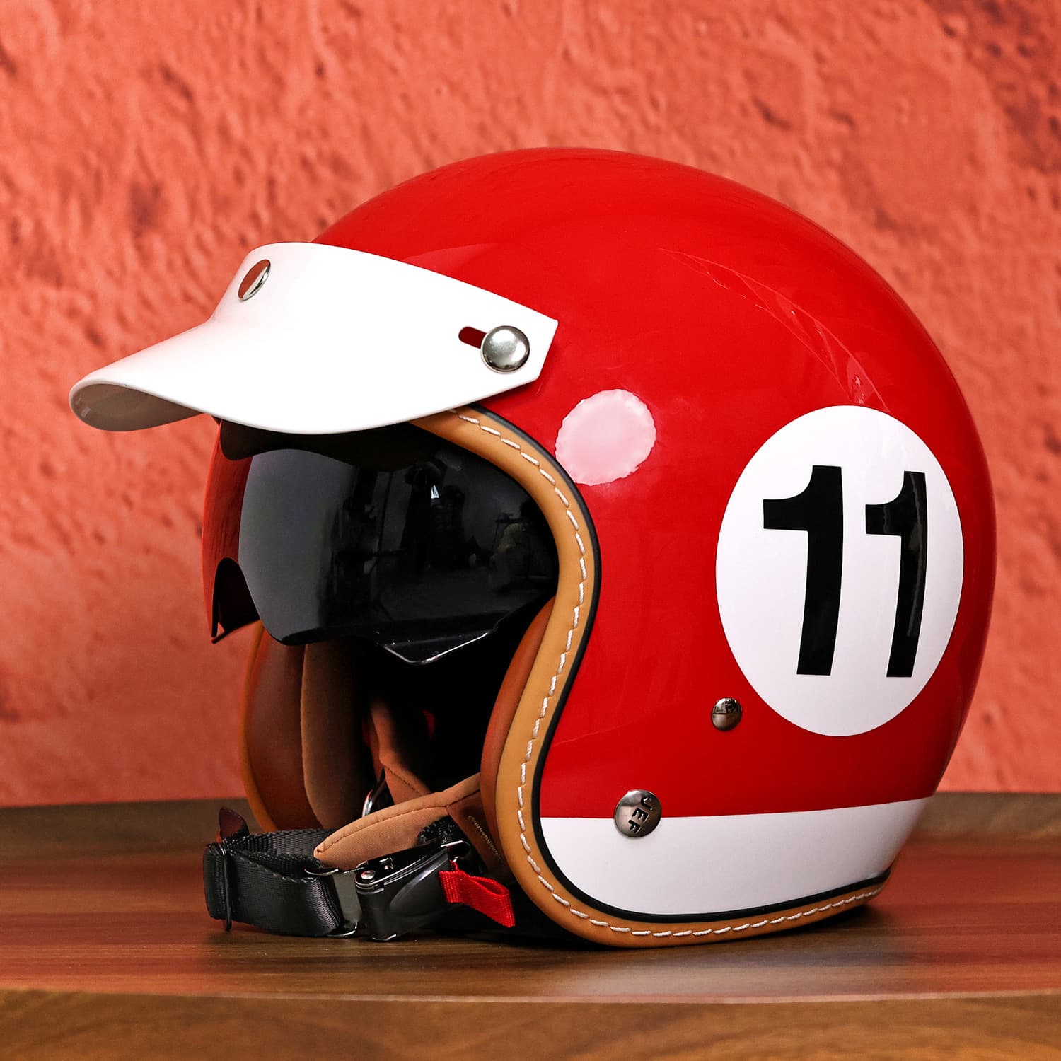 Taiwan JEF Retro Helmet Women Cruiser Motorcycle Half Helmet Men 3C Summer Cool Three-Quarter Helmet Four-Season Helmet