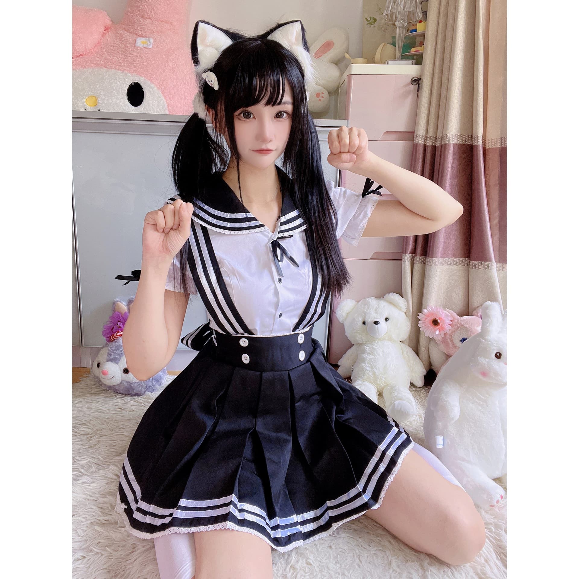 Cute Student Outfit JK Uniform Soft Girl Skirt Anime Cosplay Japanese Sweet Girl Navy Sailor Suit Set
