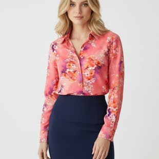 Vintage Retro Floral Long-Sleeve Shirt, Thai Hawaiian Style High-End Cool Loose Blouse for Women